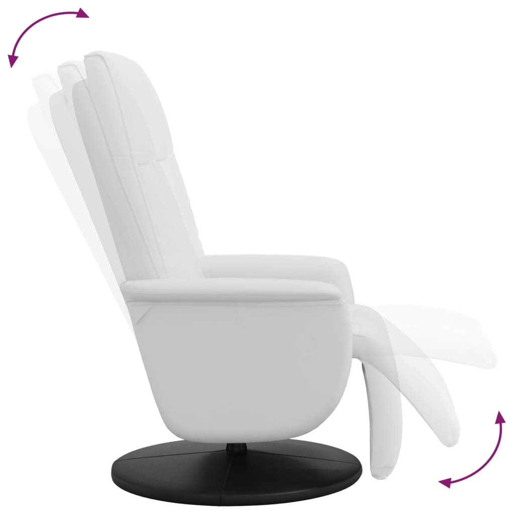 Fauteuil verstelbaar met voetensteun kunstleer wit is nu te koop bij PeponiXL, paradijselijk wonen!