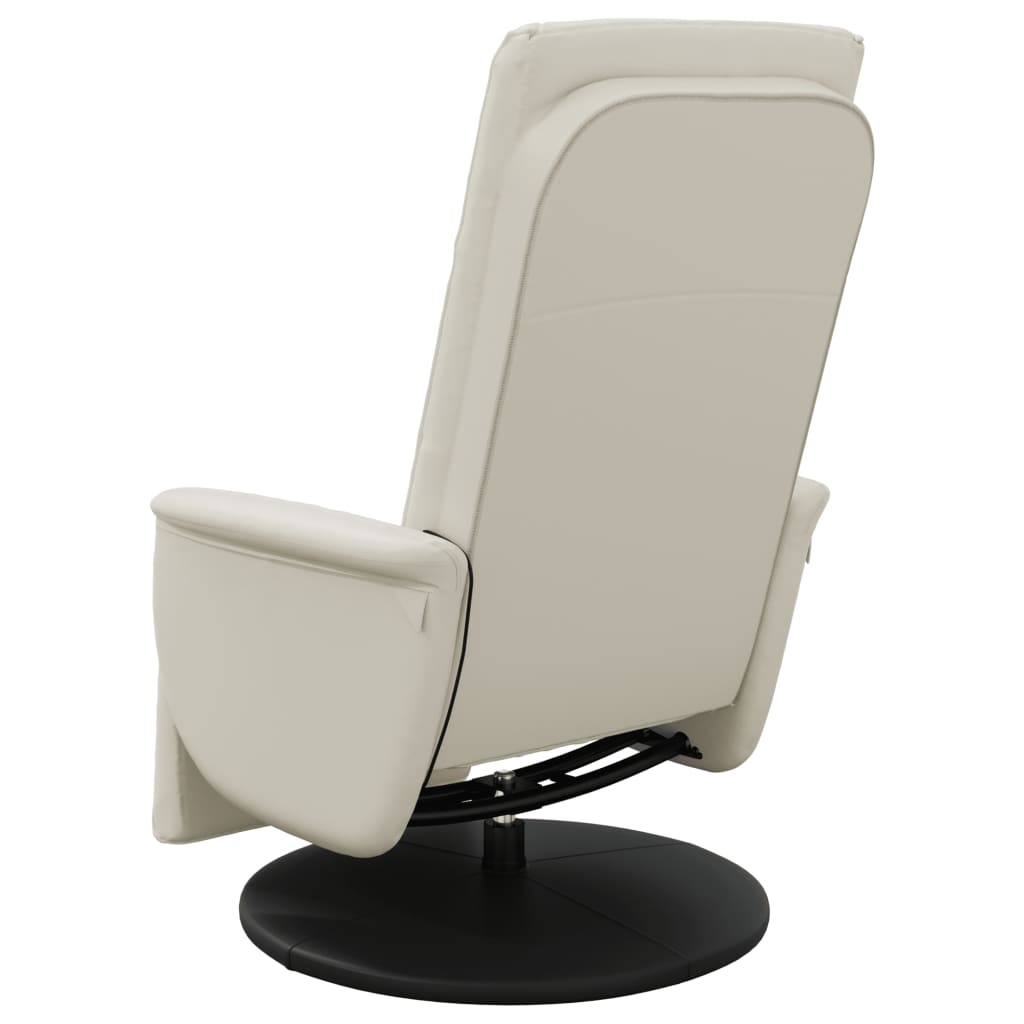 Massagestoel verstelbaar met voetensteun kunstleer crèmekleurig is nu te koop bij PeponiXL, paradijselijk wonen!