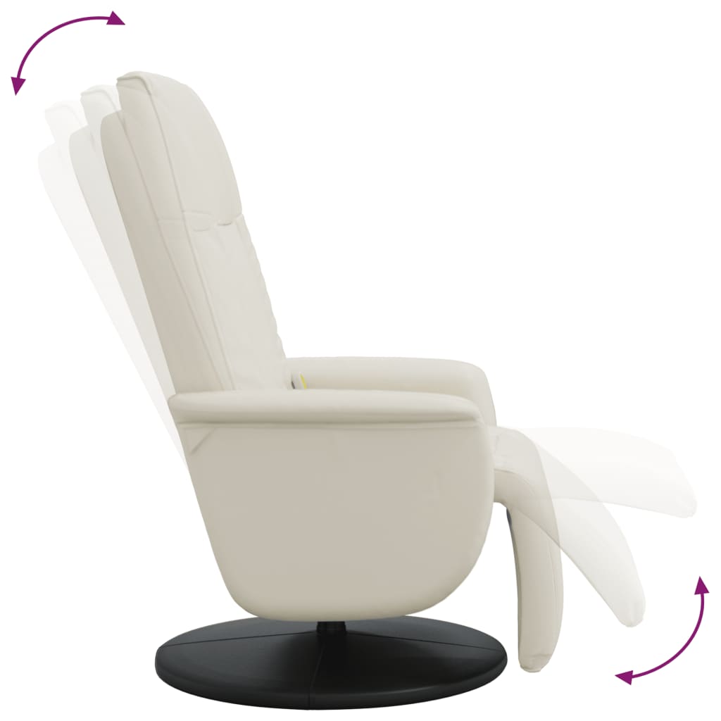 Massagestoel verstelbaar met voetensteun kunstleer crèmekleurig is nu te koop bij PeponiXL, paradijselijk wonen!