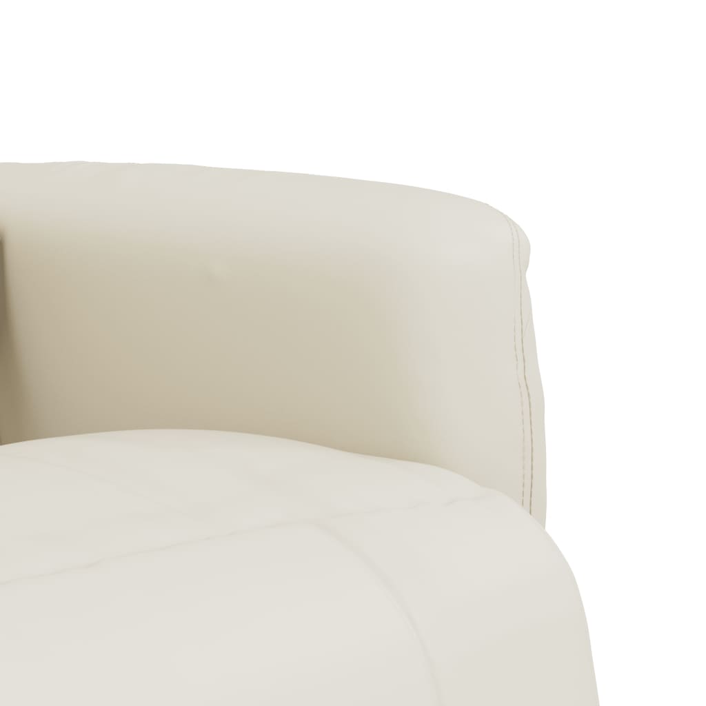 Massagestoel verstelbaar met voetensteun kunstleer crèmekleurig is nu te koop bij PeponiXL, paradijselijk wonen!