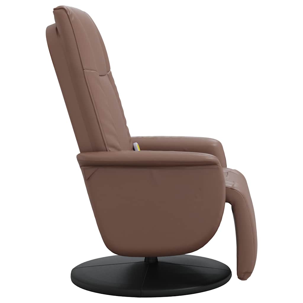 Massagestoel verstelbaar met voetensteun kunstleer bruin is nu te koop bij PeponiXL, paradijselijk wonen!