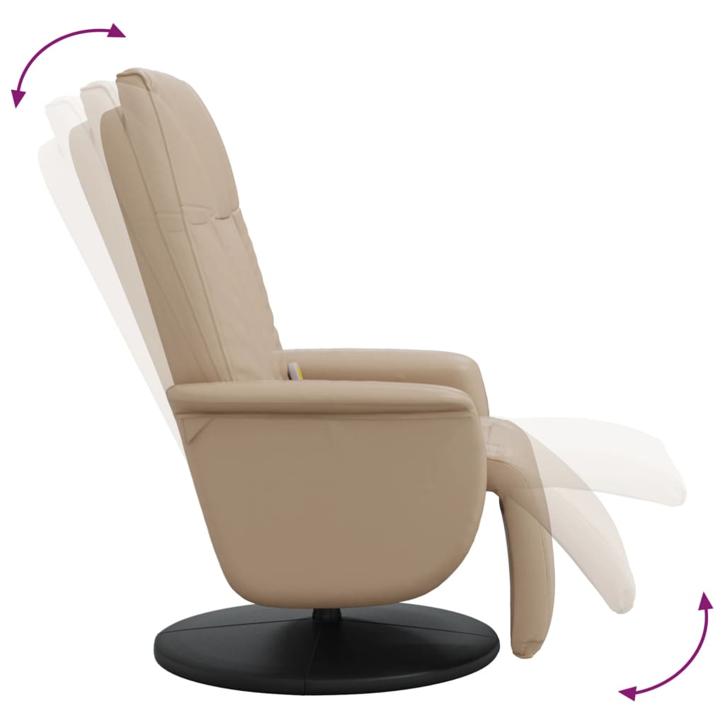 Massagestoel verstelbaar met voetensteun kunstleer cappuccino is nu te koop bij PeponiXL, paradijselijk wonen!