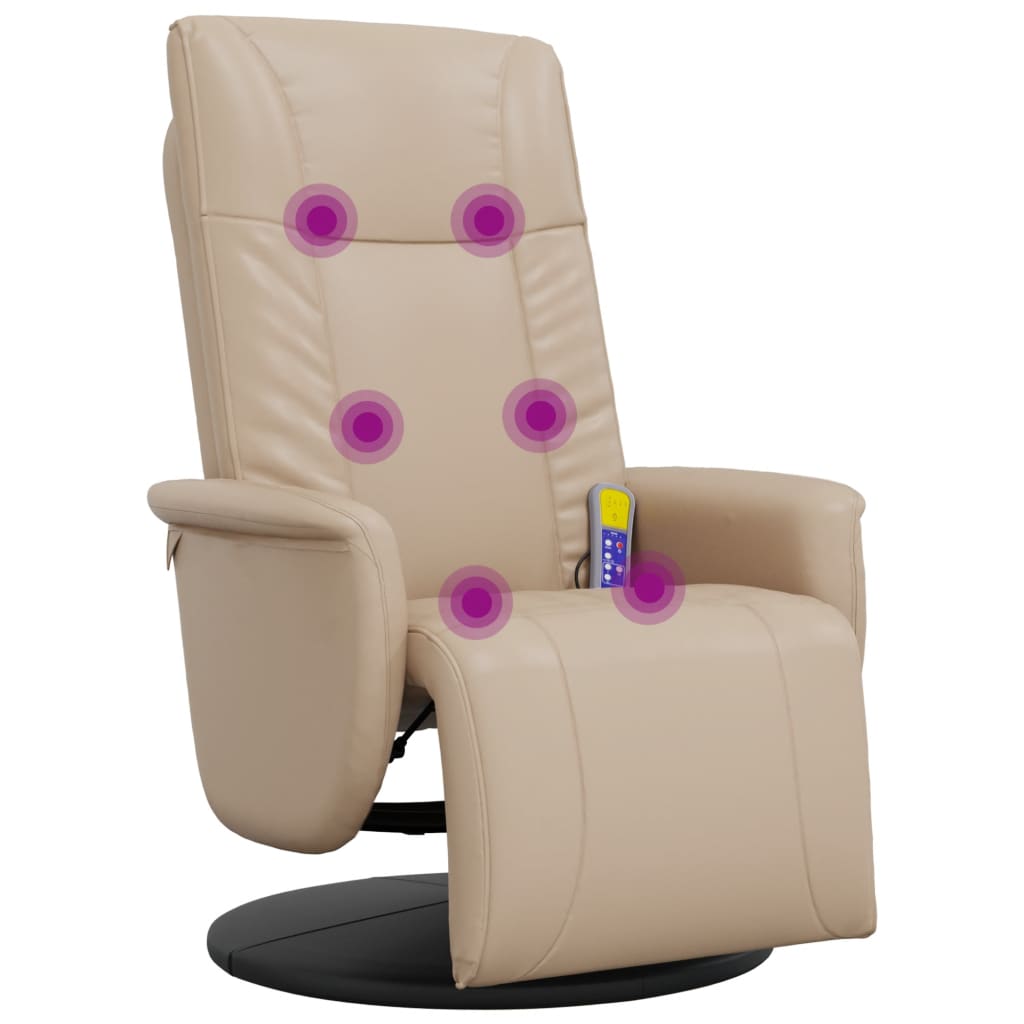 Massagestoel verstelbaar met voetensteun kunstleer cappuccino is nu te koop bij PeponiXL, paradijselijk wonen!