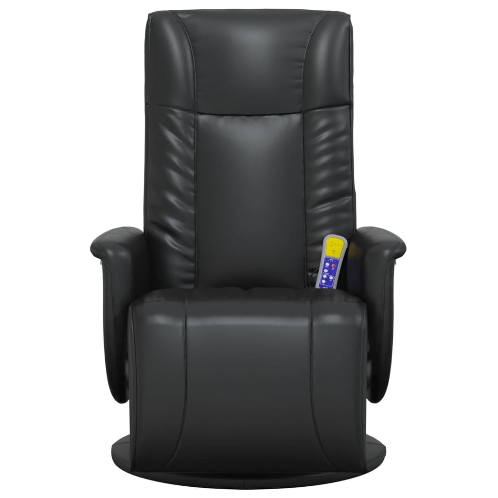 Massagestoel verstelbaar met voetensteun kunstleer zwart is nu te koop bij PeponiXL, paradijselijk wonen!