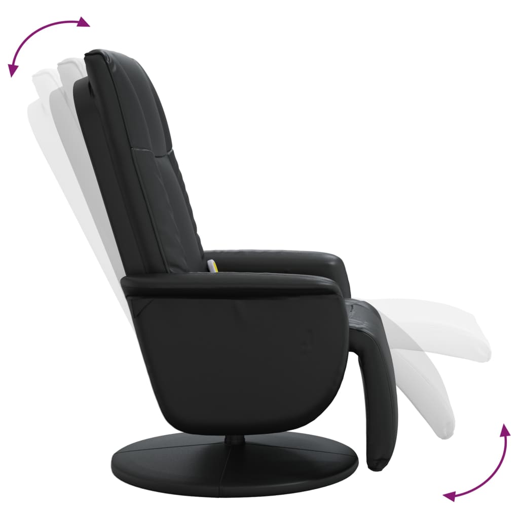 Massagestoel verstelbaar met voetensteun kunstleer zwart is nu te koop bij PeponiXL, paradijselijk wonen!