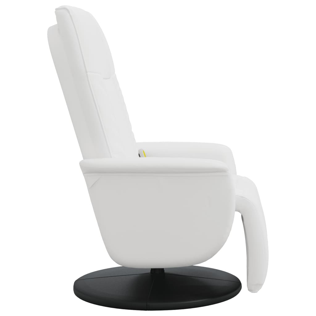 Massagestoel verstelbaar met voetensteun kunstleer wit is nu te koop bij PeponiXL, paradijselijk wonen!