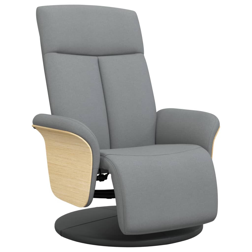 Fauteuil verstelbaar met voetensteun stof lichtgrijs is nu te koop bij PeponiXL, paradijselijk wonen!