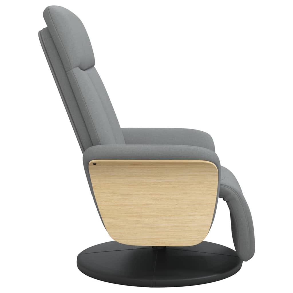 Fauteuil verstelbaar met voetensteun stof lichtgrijs is nu te koop bij PeponiXL, paradijselijk wonen!