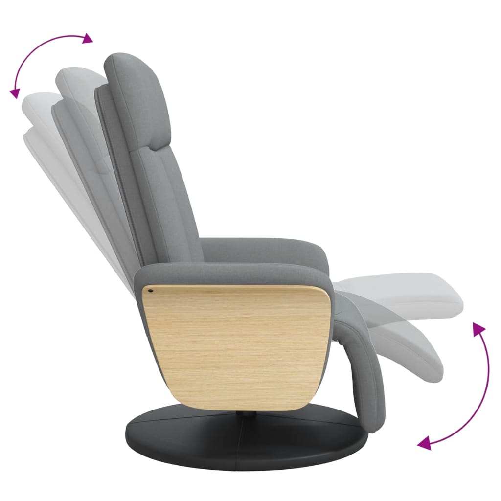 Fauteuil verstelbaar met voetensteun stof lichtgrijs is nu te koop bij PeponiXL, paradijselijk wonen!