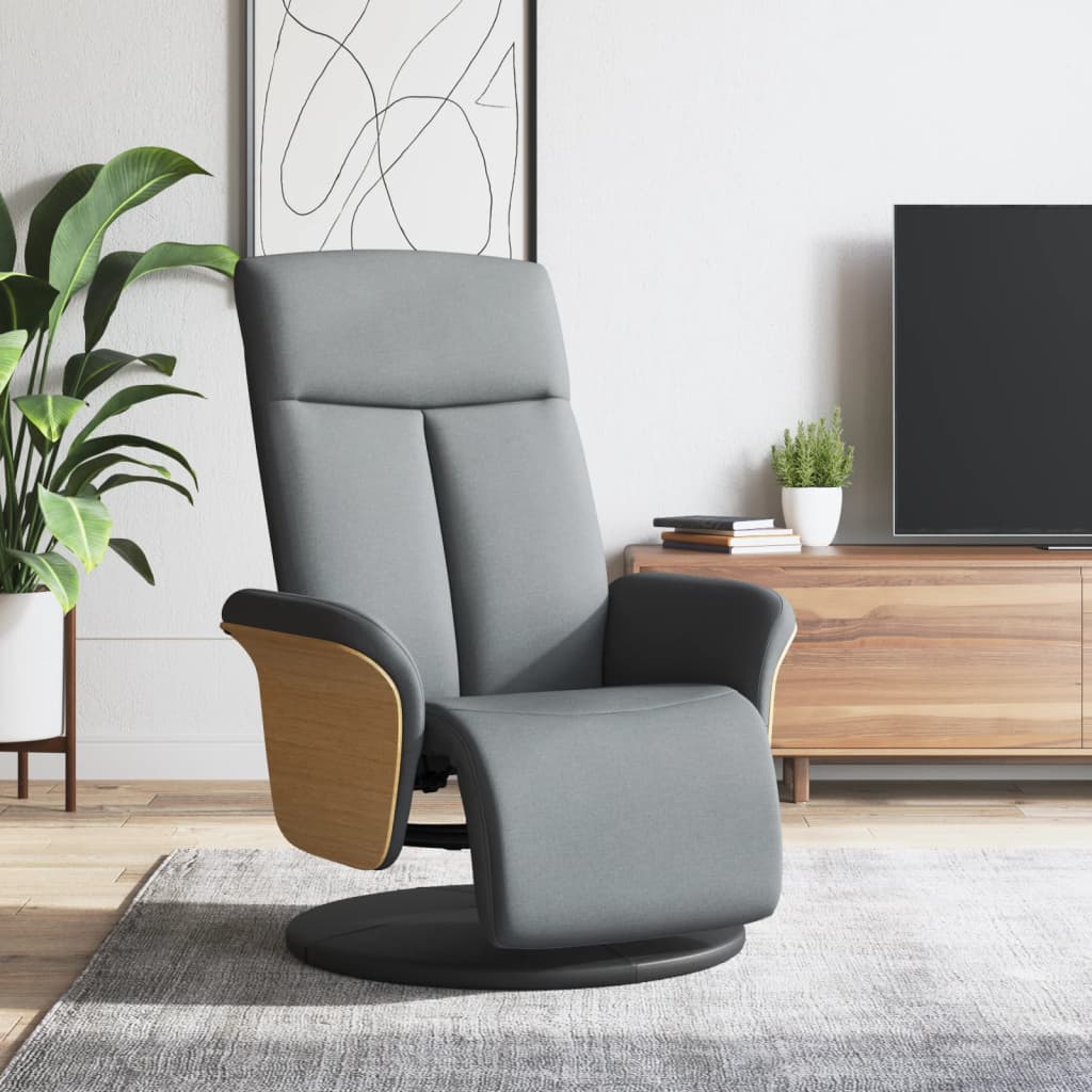 Fauteuil verstelbaar met voetensteun stof lichtgrijs is nu te koop bij PeponiXL, paradijselijk wonen!