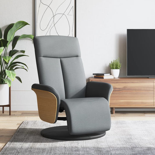 Fauteuil verstelbaar met voetensteun stof lichtgrijs is nu te koop bij PeponiXL, paradijselijk wonen!