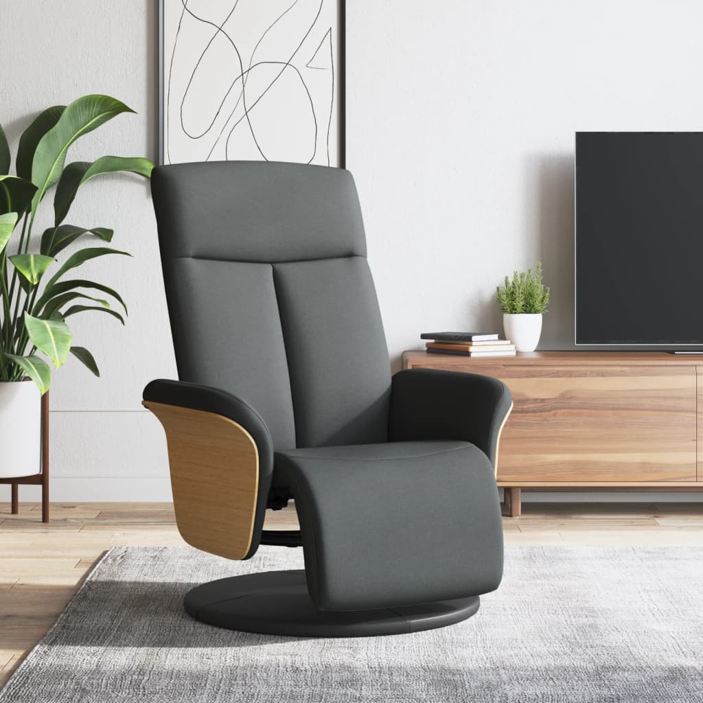 Fauteuil verstelbaar met voetensteun stof donkergrijs is nu te koop bij PeponiXL, paradijselijk wonen!