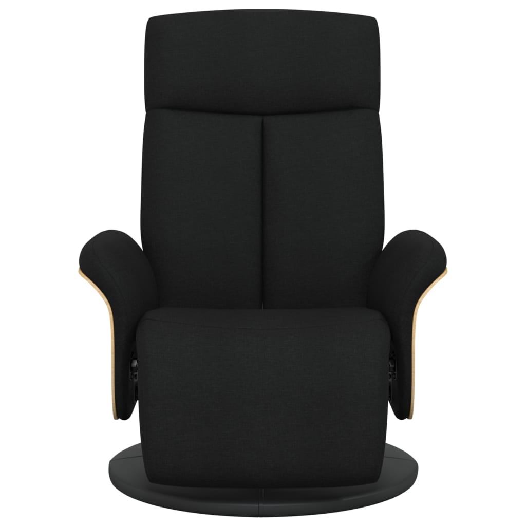 Fauteuil verstelbaar met voetensteun stof zwart is nu te koop bij PeponiXL, paradijselijk wonen!