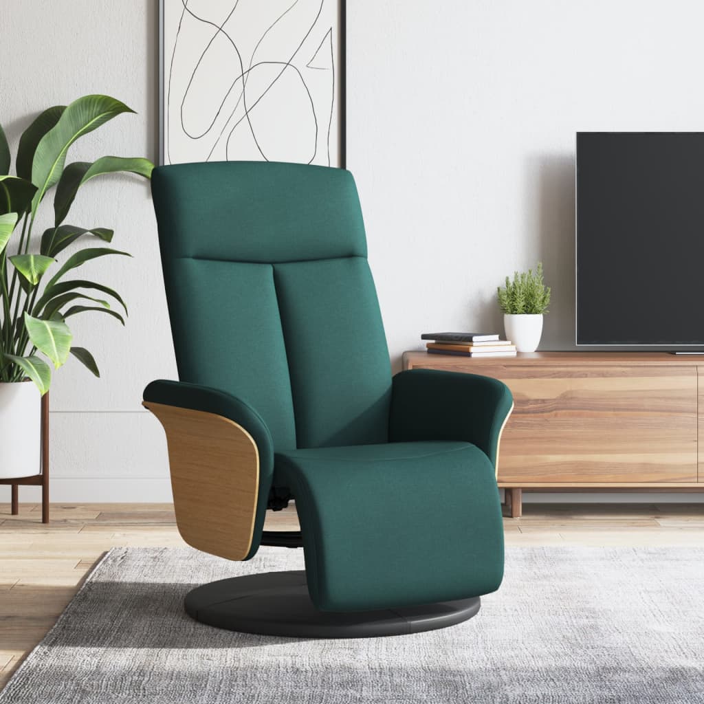 Fauteuil verstelbaar met voetensteun stof donkergroen is nu te koop bij PeponiXL, paradijselijk wonen!