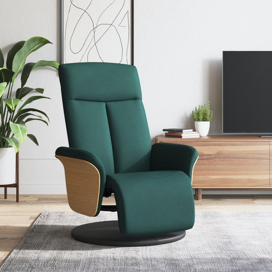 Fauteuil verstelbaar met voetensteun stof donkergroen is nu te koop bij PeponiXL, paradijselijk wonen!