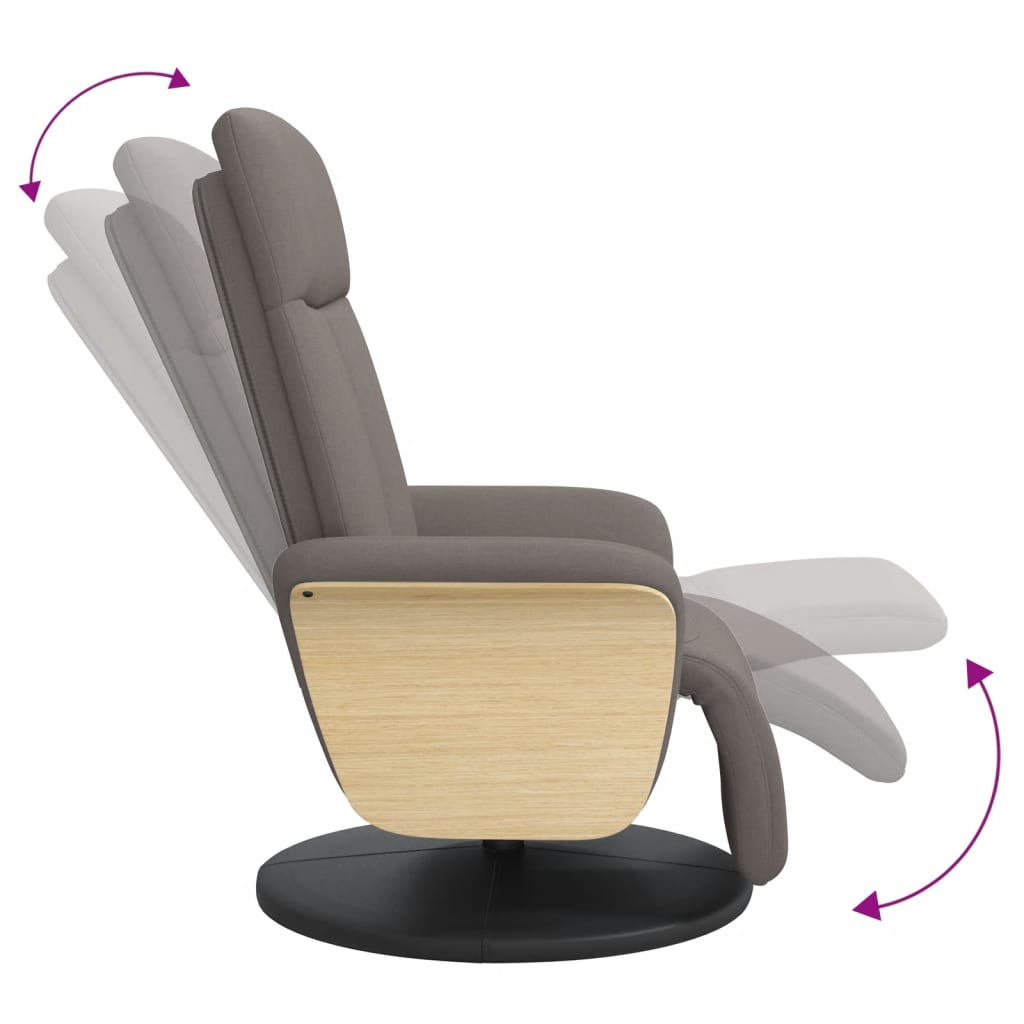 Fauteuil verstelbaar met voetensteun stof taupe is nu te koop bij PeponiXL, paradijselijk wonen!