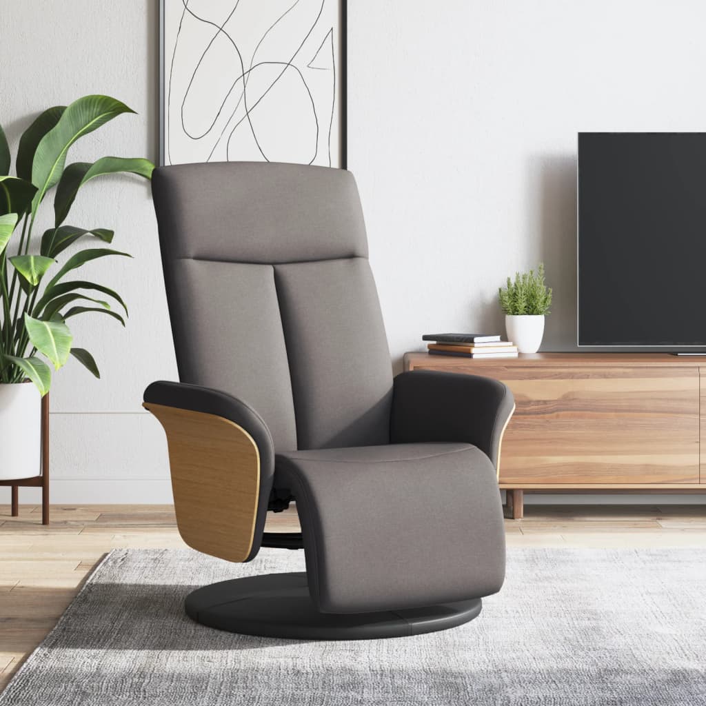 Fauteuil verstelbaar met voetensteun stof taupe is nu te koop bij PeponiXL, paradijselijk wonen!