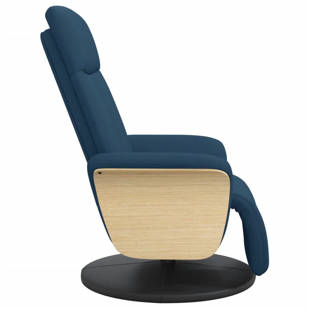 Fauteuil verstelbaar met voetensteun stof blauw is nu te koop bij PeponiXL, paradijselijk wonen!
