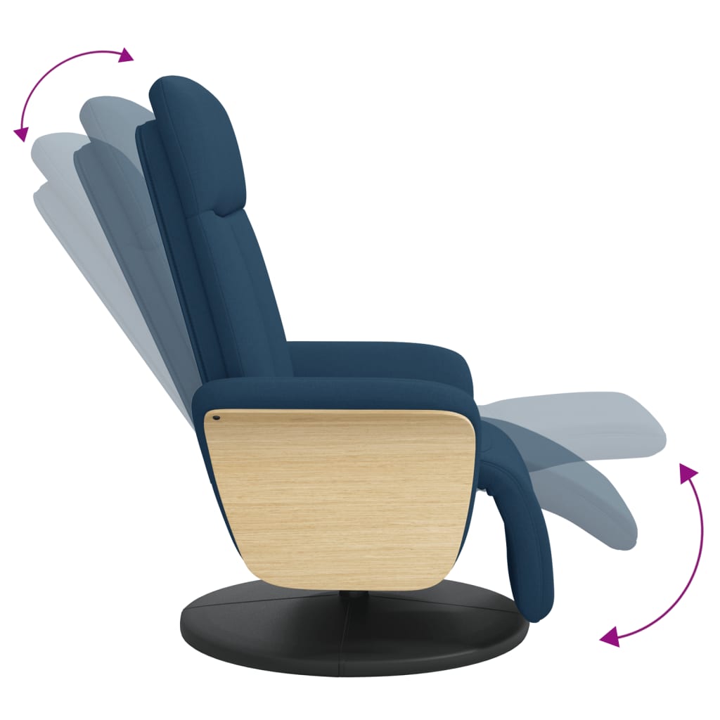 Fauteuil verstelbaar met voetensteun stof blauw is nu te koop bij PeponiXL, paradijselijk wonen!