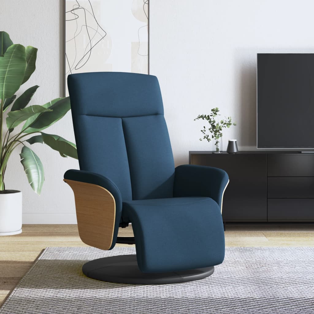 Fauteuil verstelbaar met voetensteun stof blauw is nu te koop bij PeponiXL, paradijselijk wonen!