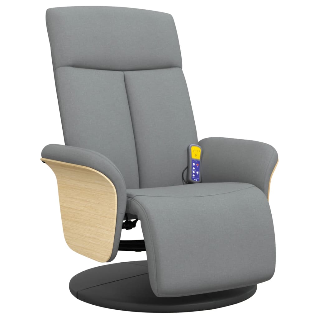 Massagestoel verstelbaar met voetensteun stof lichtgrijs is nu te koop bij PeponiXL, paradijselijk wonen!