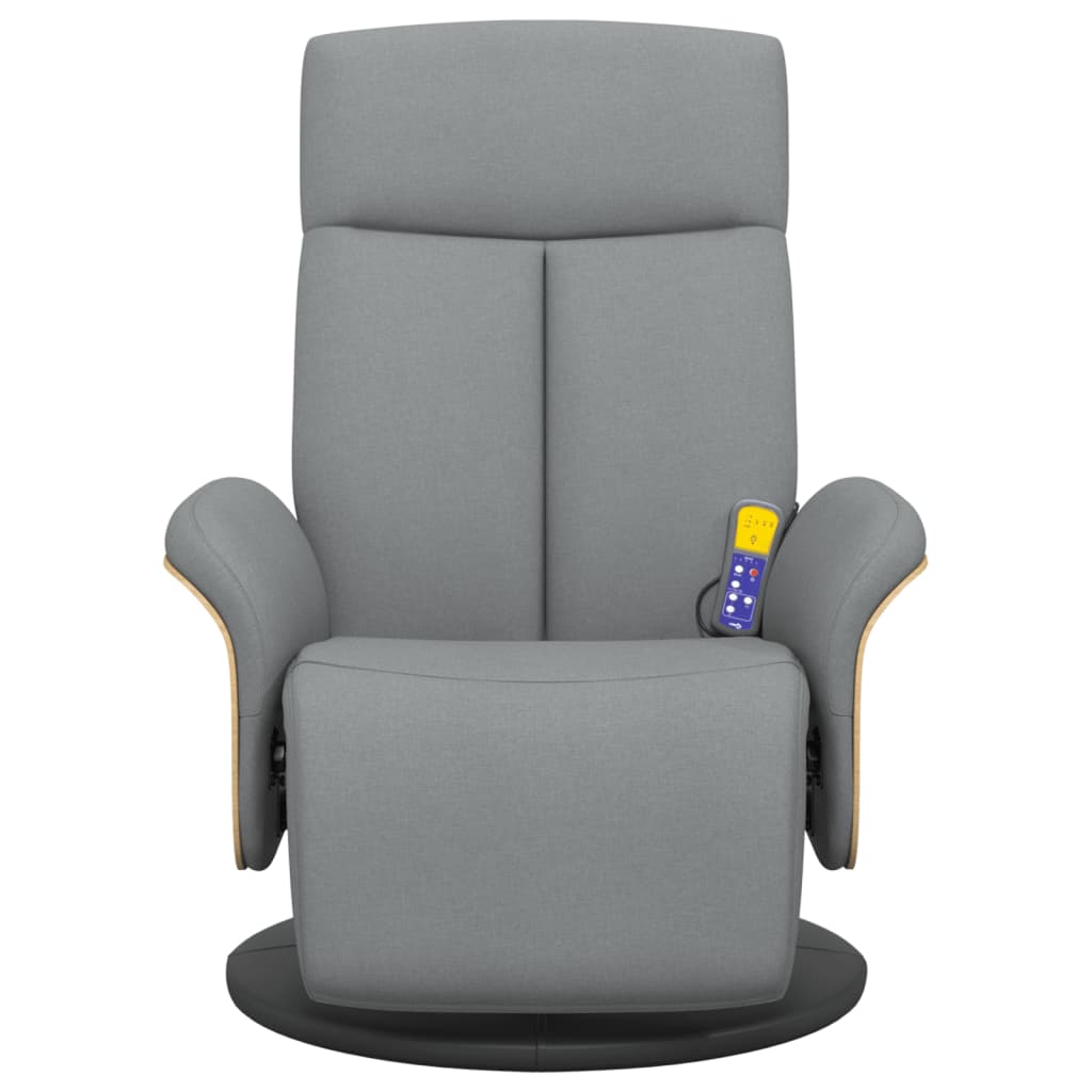 Massagestoel verstelbaar met voetensteun stof lichtgrijs is nu te koop bij PeponiXL, paradijselijk wonen!
