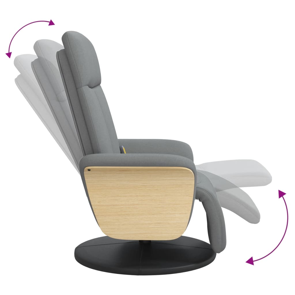 Massagestoel verstelbaar met voetensteun stof lichtgrijs is nu te koop bij PeponiXL, paradijselijk wonen!