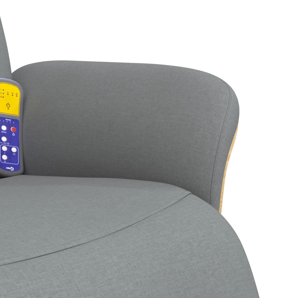 Massagestoel verstelbaar met voetensteun stof lichtgrijs is nu te koop bij PeponiXL, paradijselijk wonen!