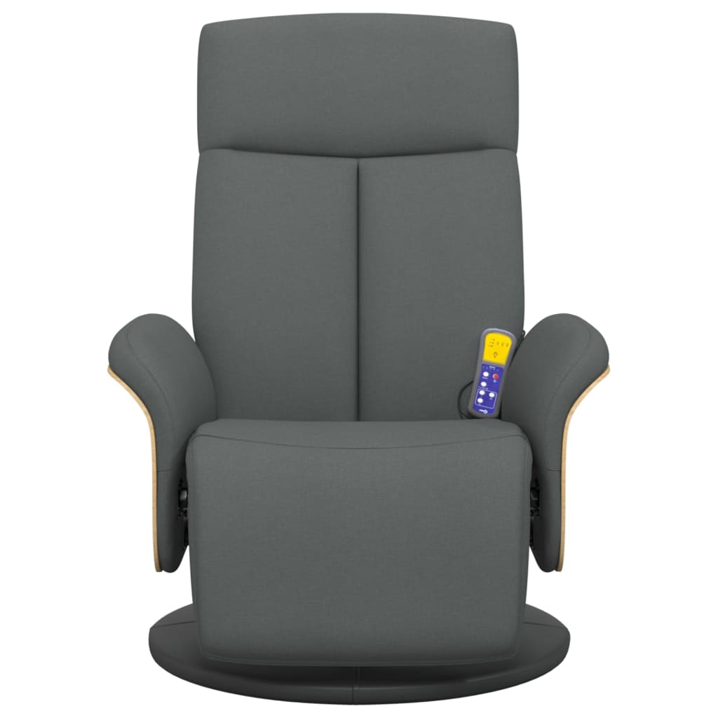 Massagestoel verstelbaar met voetensteun stof donkergrijs is nu te koop bij PeponiXL, paradijselijk wonen!