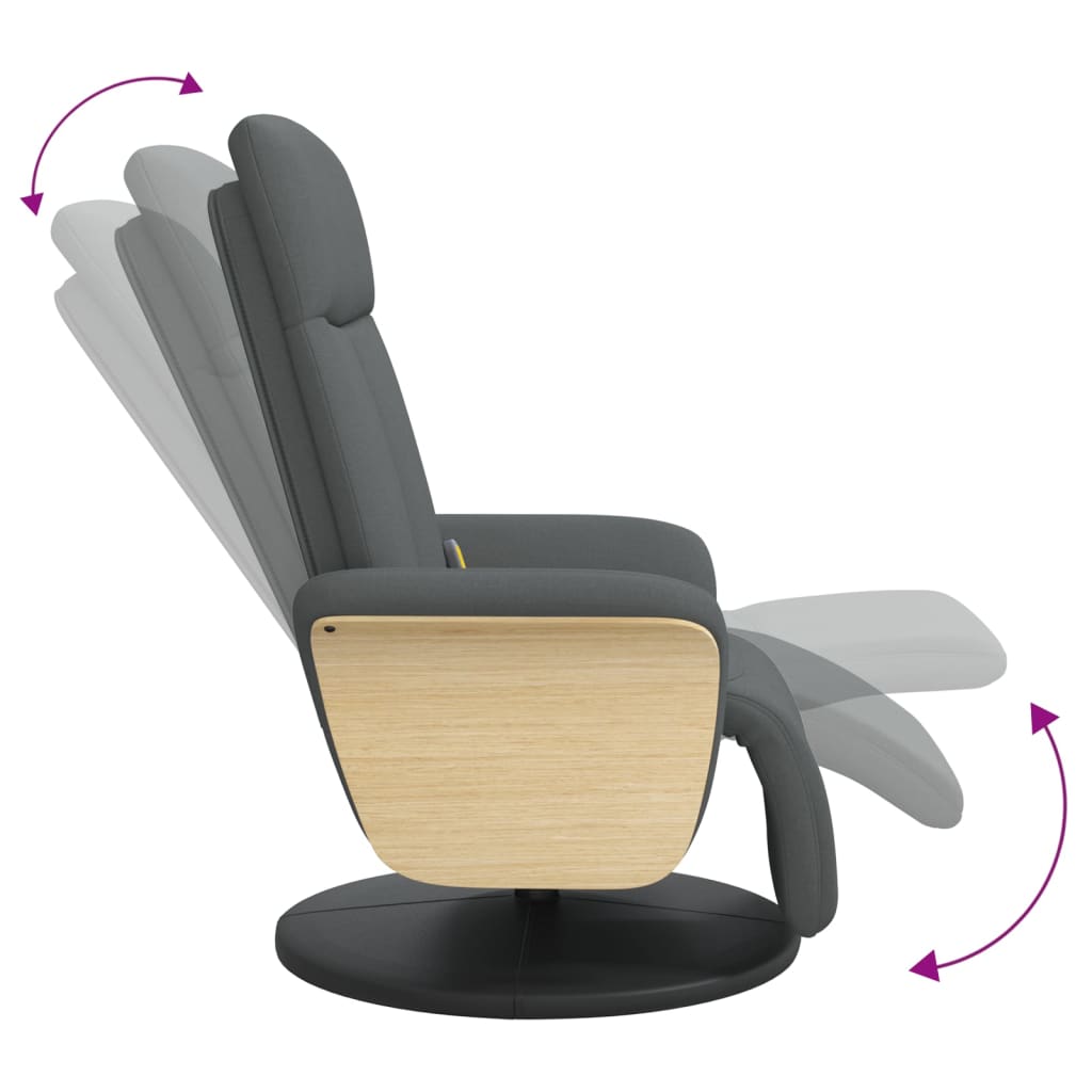 Massagestoel verstelbaar met voetensteun stof donkergrijs is nu te koop bij PeponiXL, paradijselijk wonen!