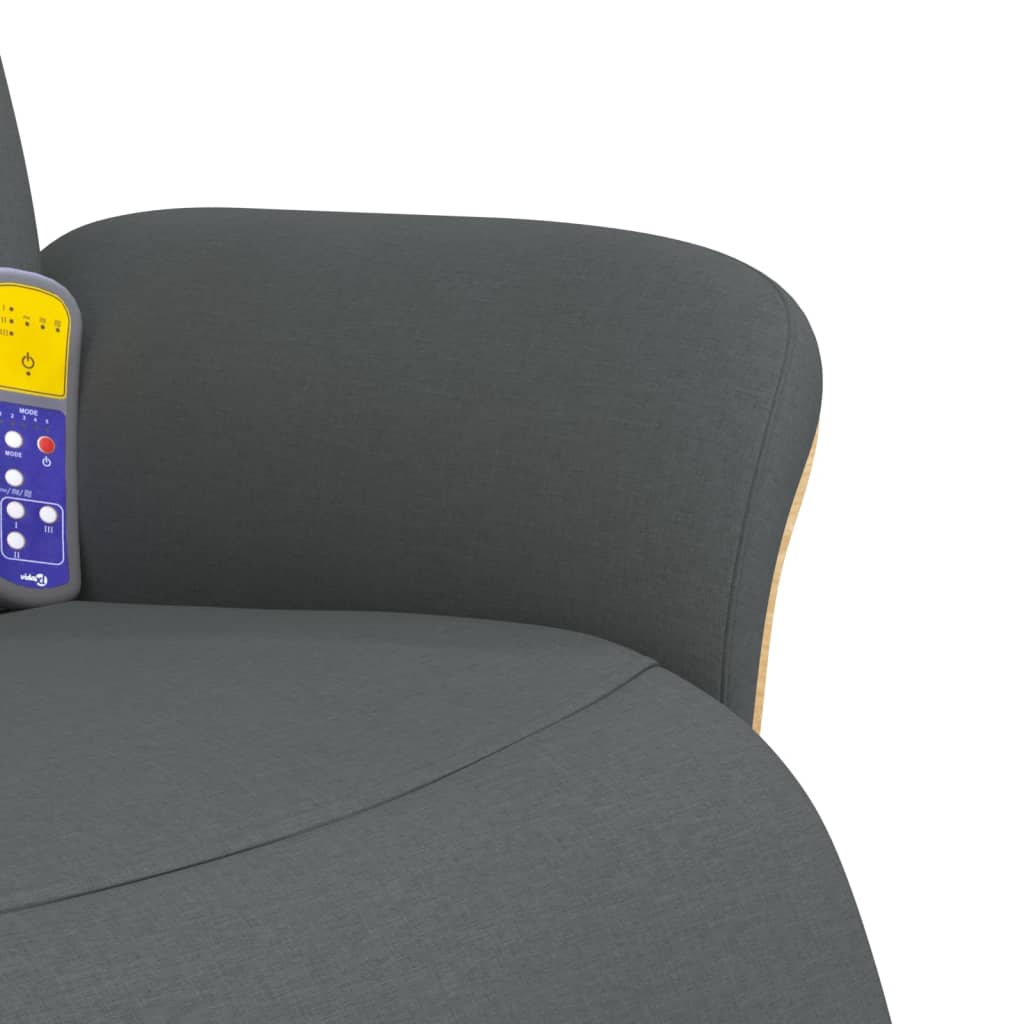 Massagestoel verstelbaar met voetensteun stof donkergrijs is nu te koop bij PeponiXL, paradijselijk wonen!