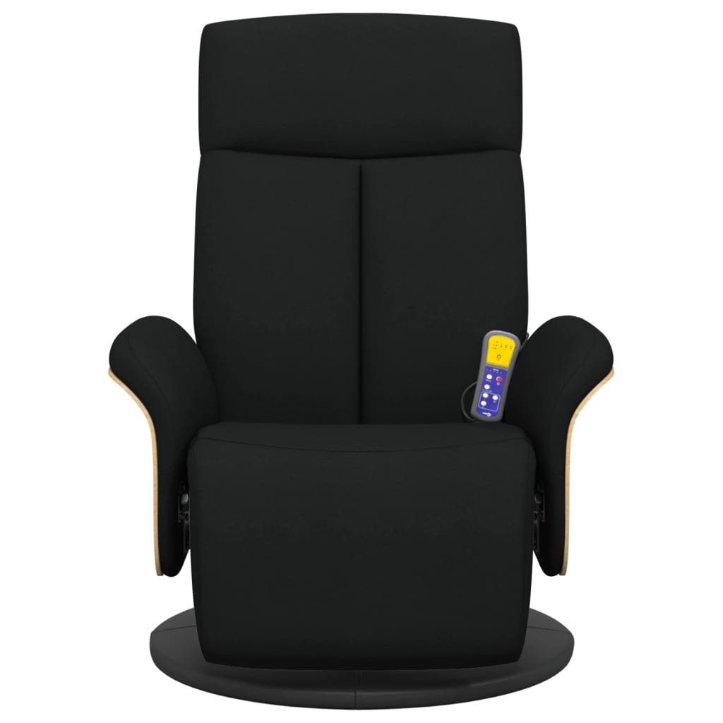 Massagestoel verstelbaar met voetensteun stof zwart is nu te koop bij PeponiXL, paradijselijk wonen!