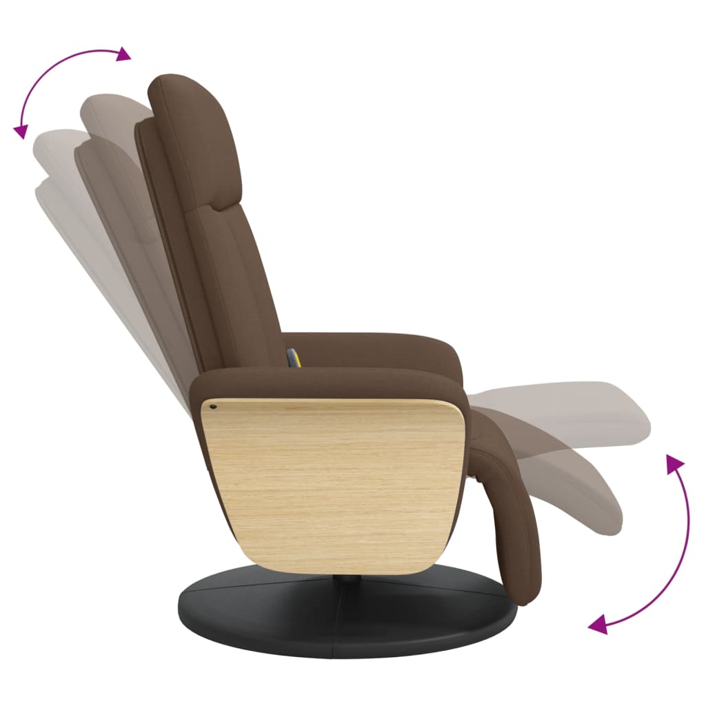 Massagestoel verstelbaar met voetensteun stof bruin is nu te koop bij PeponiXL, paradijselijk wonen!