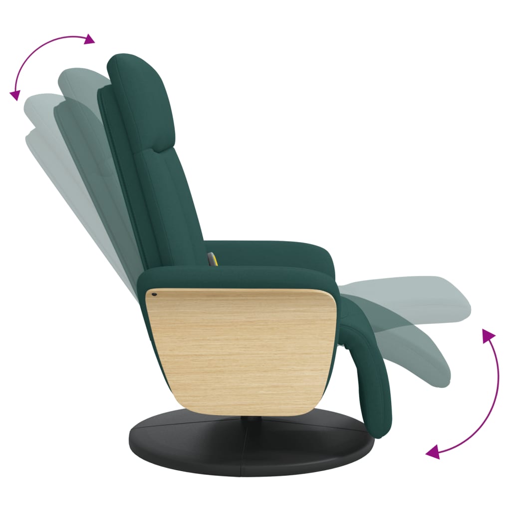 Massagestoel verstelbaar met voetensteun stof donkergroen is nu te koop bij PeponiXL, paradijselijk wonen!