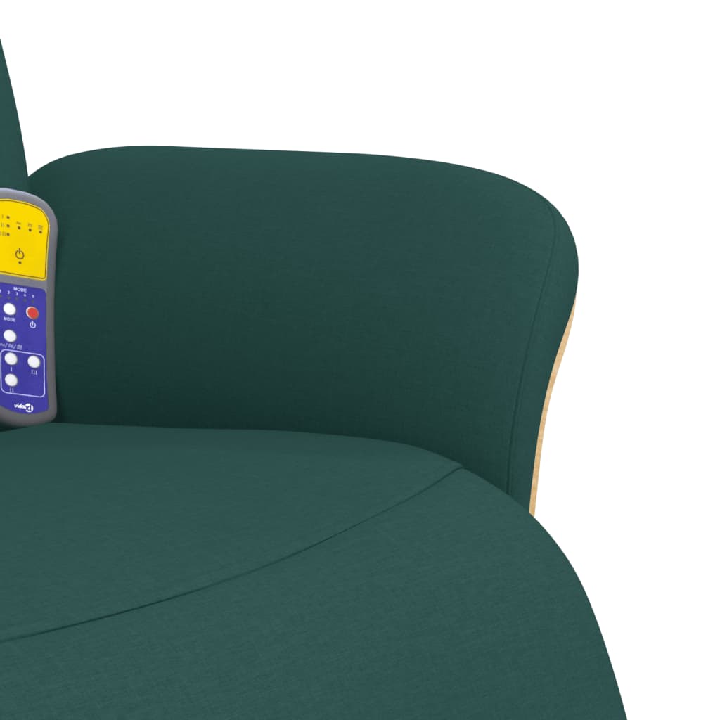 Massagestoel verstelbaar met voetensteun stof donkergroen is nu te koop bij PeponiXL, paradijselijk wonen!