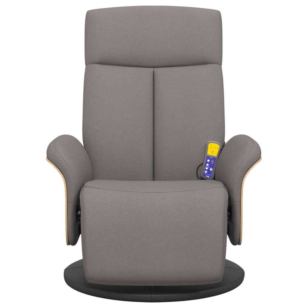 Massagestoel verstelbaar met voetensteun stof taupe is nu te koop bij PeponiXL, paradijselijk wonen!