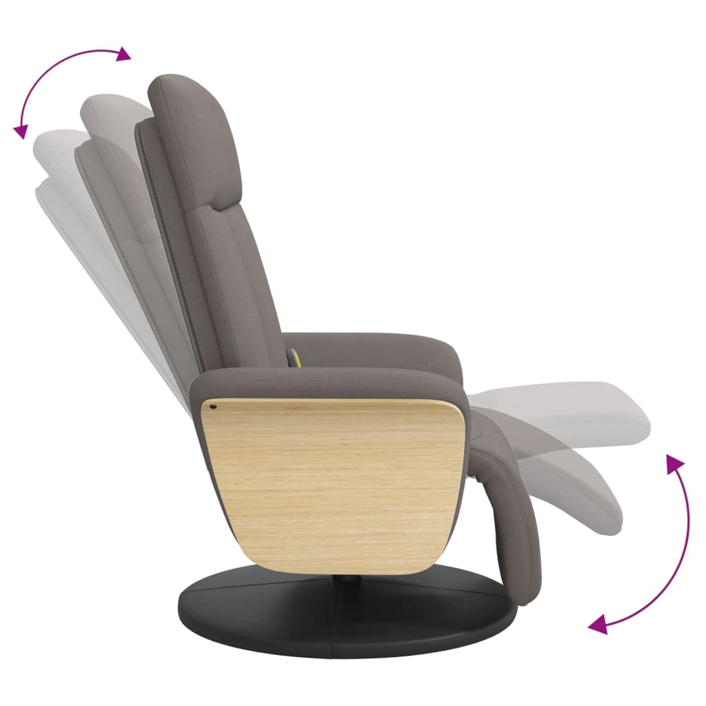 Massagestoel verstelbaar met voetensteun stof taupe is nu te koop bij PeponiXL, paradijselijk wonen!