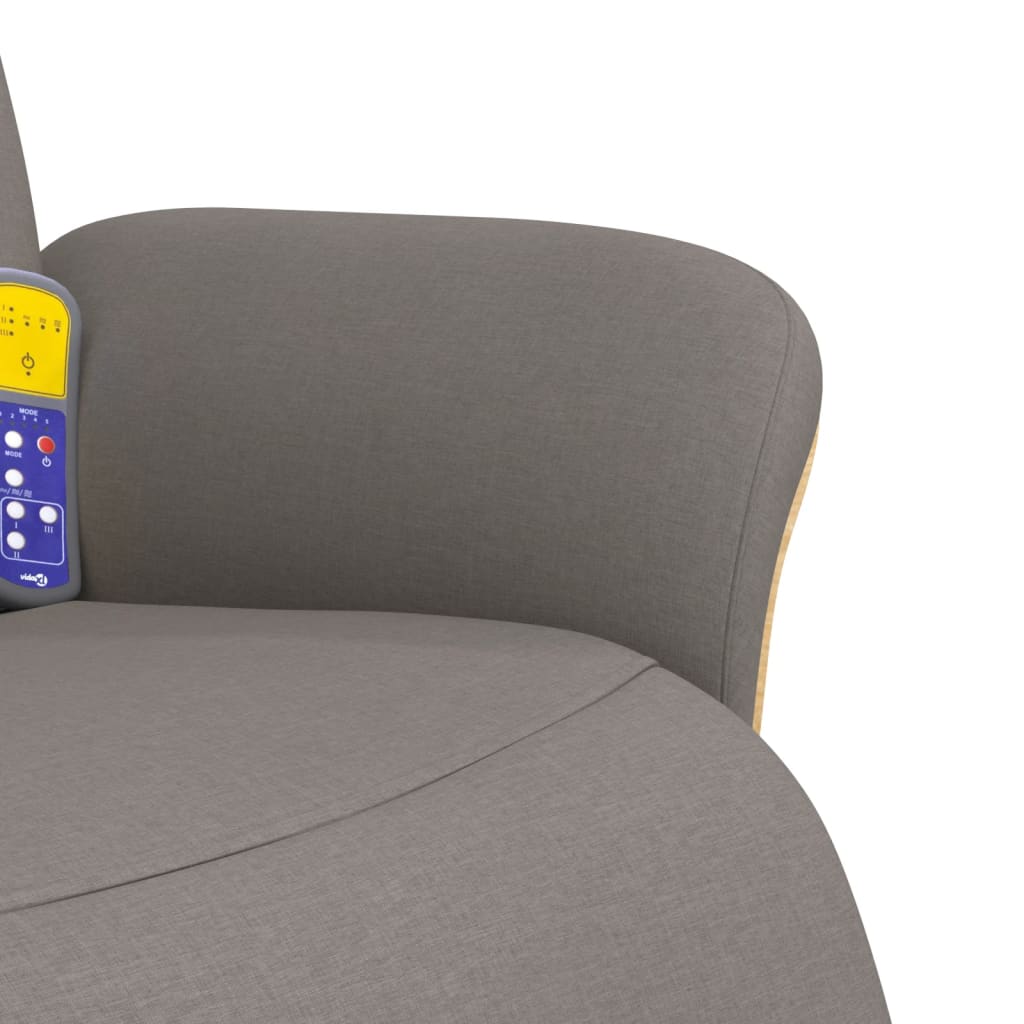 Massagestoel verstelbaar met voetensteun stof taupe is nu te koop bij PeponiXL, paradijselijk wonen!