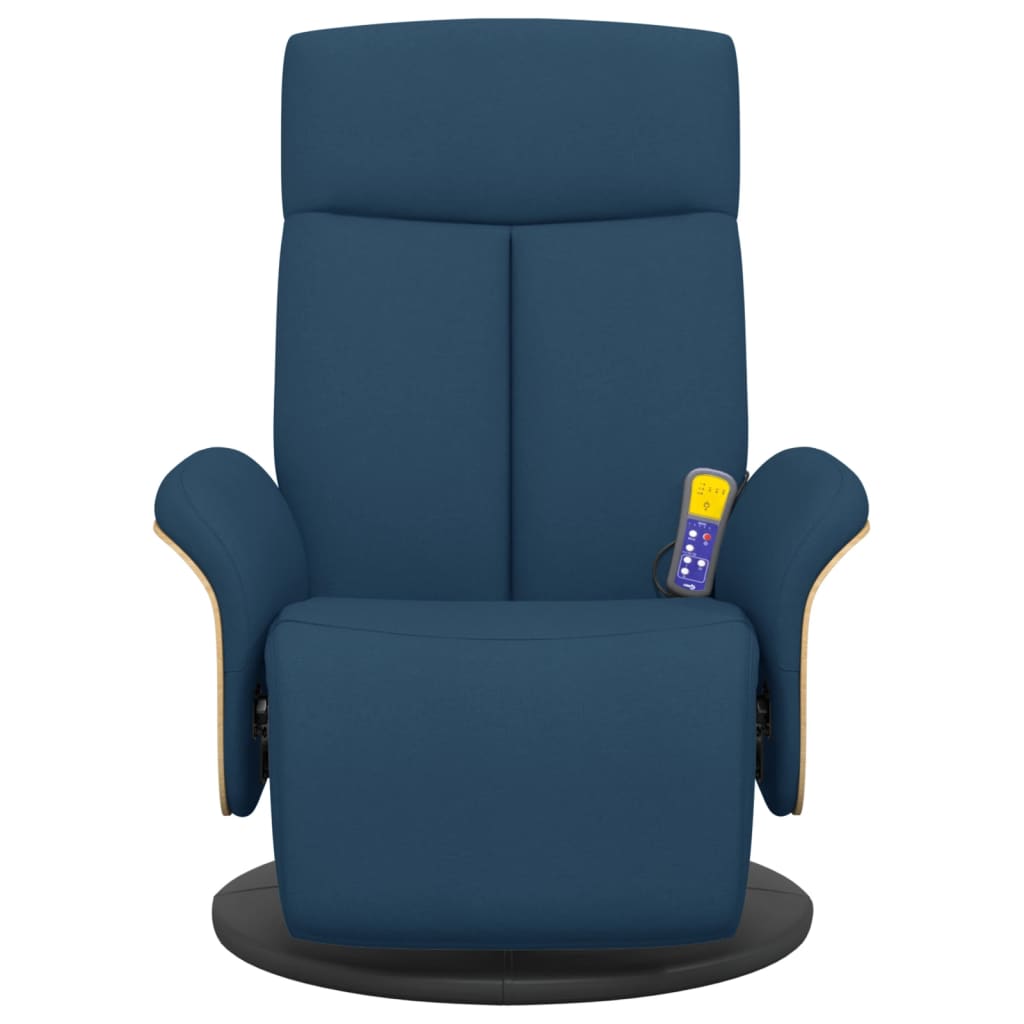 Massagestoel verstelbaar met voetensteun stof blauw is nu te koop bij PeponiXL, paradijselijk wonen!