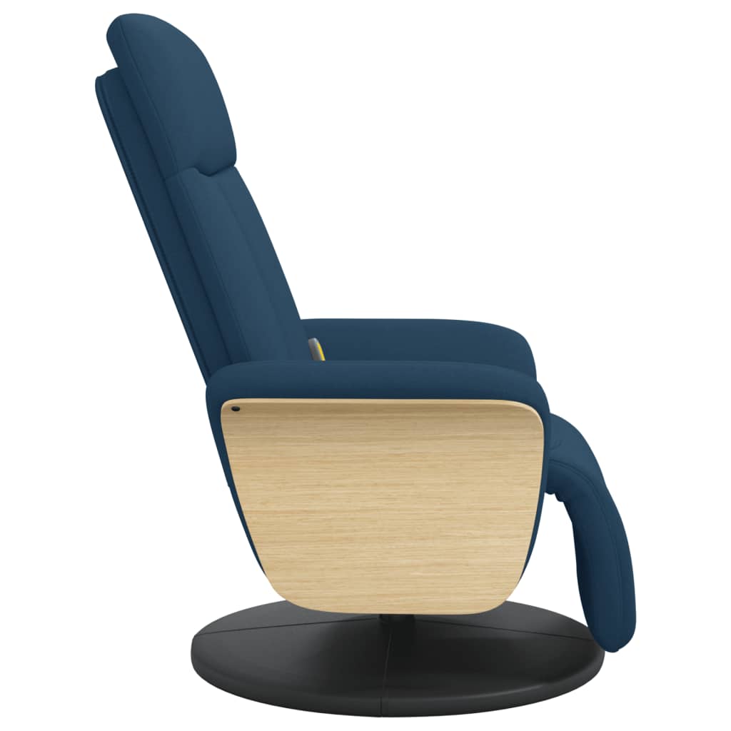Massagestoel verstelbaar met voetensteun stof blauw is nu te koop bij PeponiXL, paradijselijk wonen!