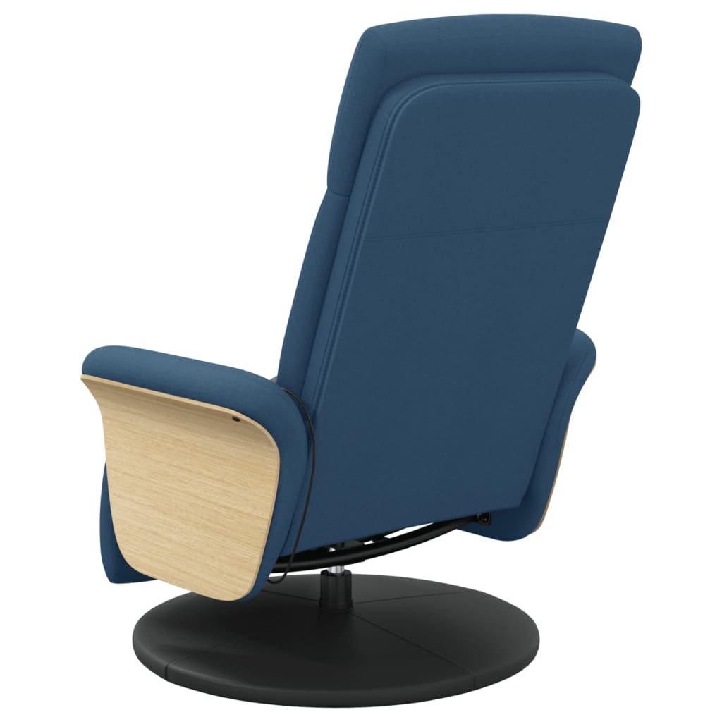 Massagestoel verstelbaar met voetensteun stof blauw is nu te koop bij PeponiXL, paradijselijk wonen!