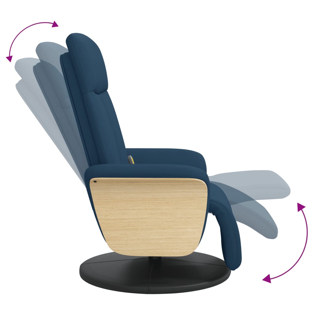 Massagestoel verstelbaar met voetensteun stof blauw is nu te koop bij PeponiXL, paradijselijk wonen!
