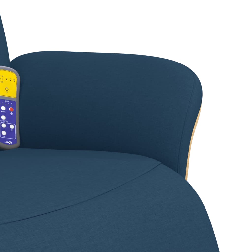 Massagestoel verstelbaar met voetensteun stof blauw is nu te koop bij PeponiXL, paradijselijk wonen!