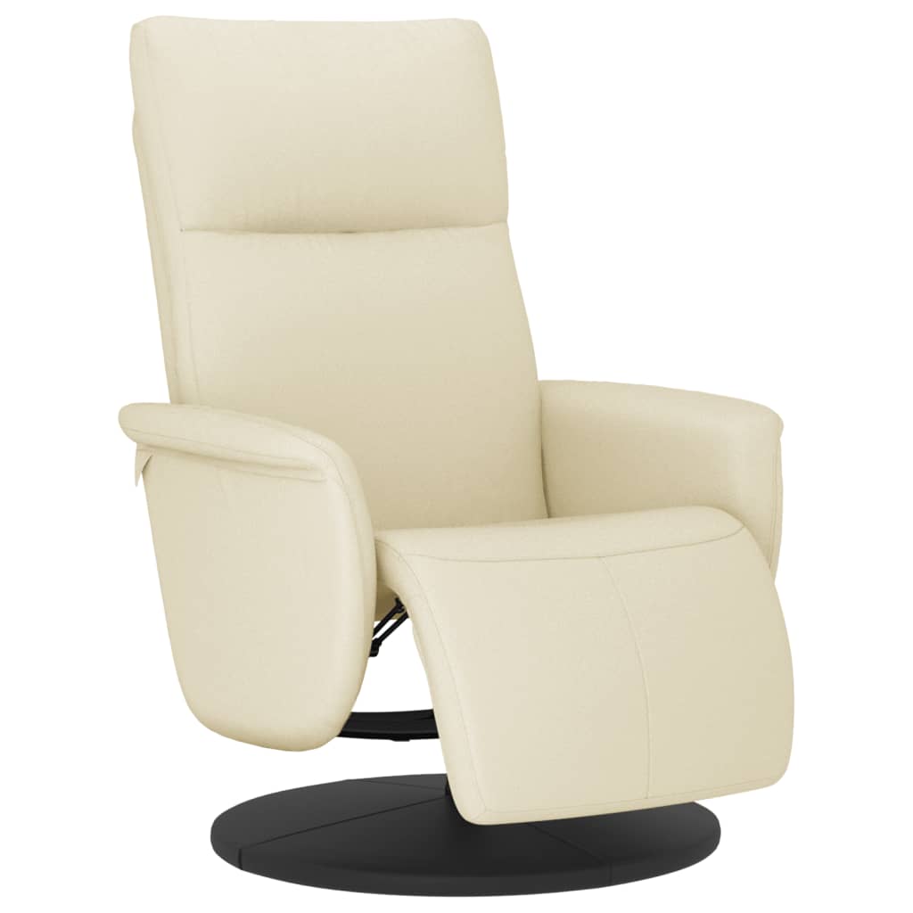 Fauteuil verstelbaar met voetensteun kunstleer crèmekleurig is nu te koop bij PeponiXL, paradijselijk wonen!