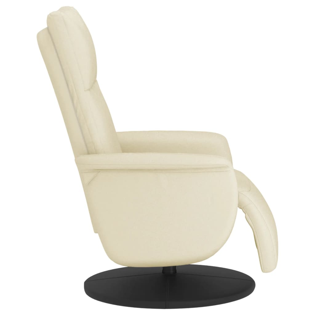 Fauteuil verstelbaar met voetensteun kunstleer crèmekleurig is nu te koop bij PeponiXL, paradijselijk wonen!