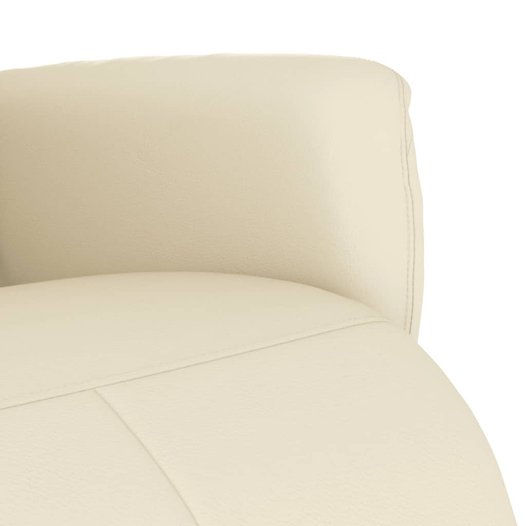 Fauteuil verstelbaar met voetensteun kunstleer crèmekleurig is nu te koop bij PeponiXL, paradijselijk wonen!