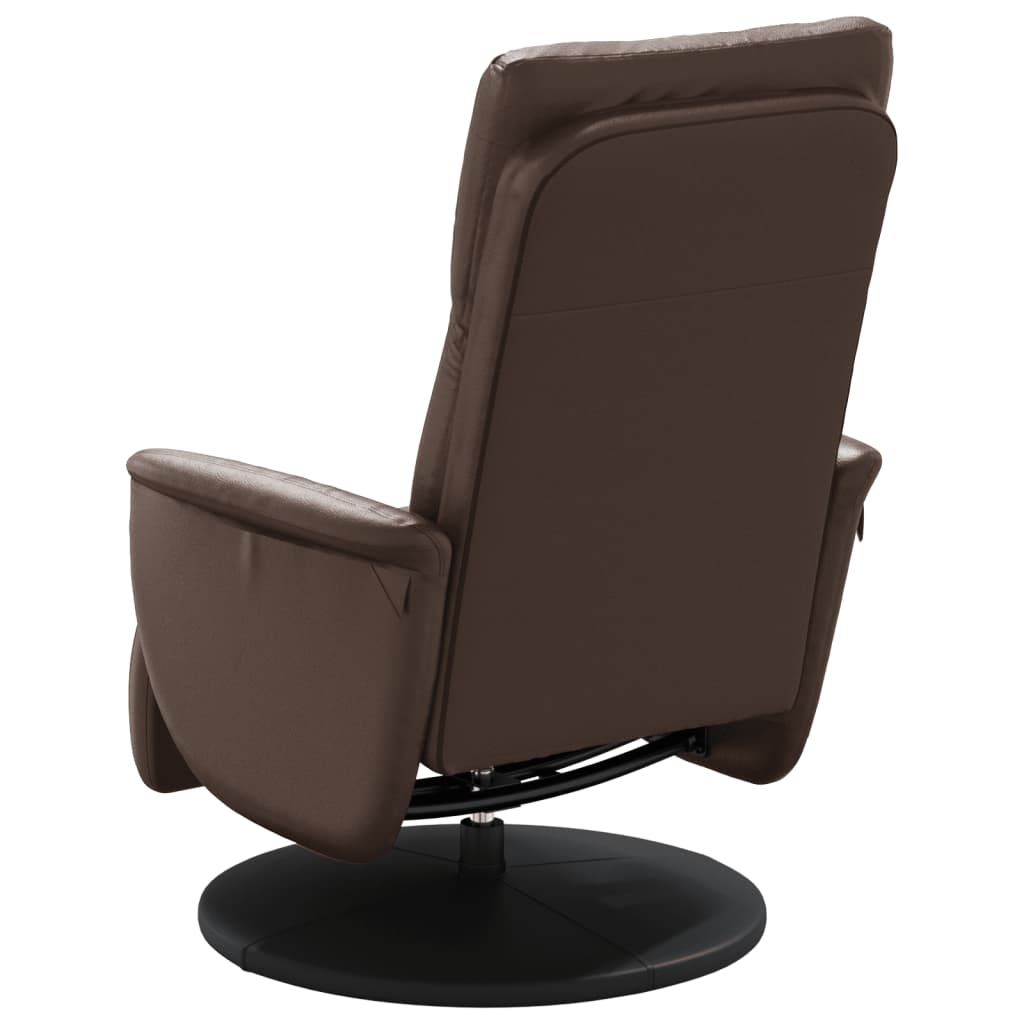 Fauteuil verstelbaar met voetensteun kunstleer bruin is nu te koop bij PeponiXL, paradijselijk wonen!