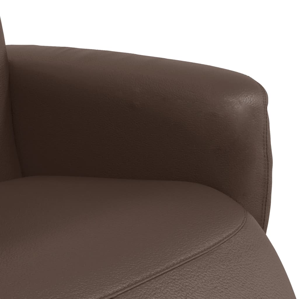 Fauteuil verstelbaar met voetensteun kunstleer bruin is nu te koop bij PeponiXL, paradijselijk wonen!