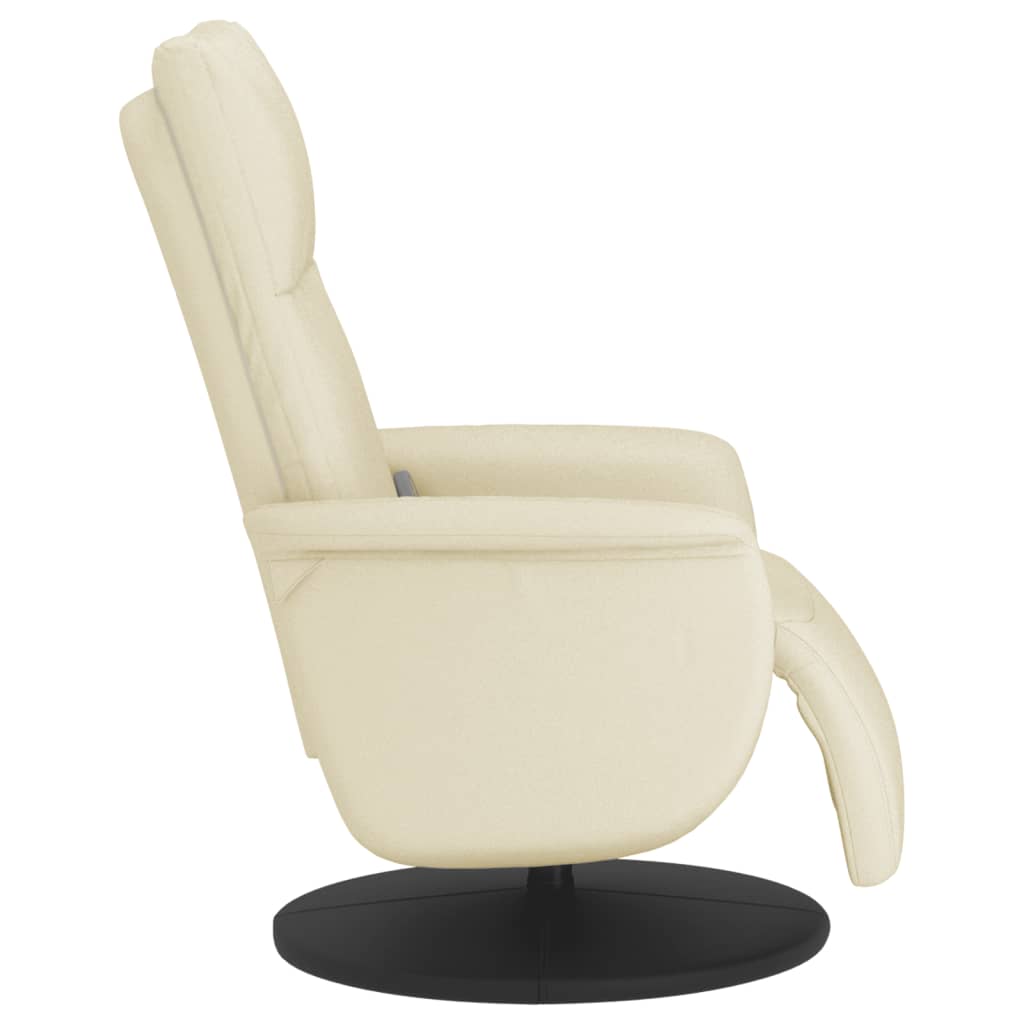 Massagestoel verstelbaar met voetensteun kunstleer crèmekleurig is nu te koop bij PeponiXL, paradijselijk wonen!