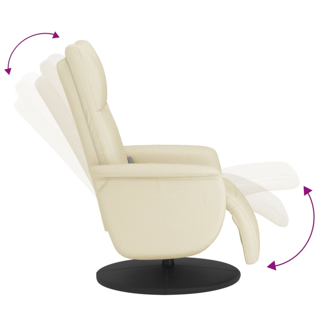 Massagestoel verstelbaar met voetensteun kunstleer crèmekleurig is nu te koop bij PeponiXL, paradijselijk wonen!